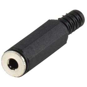 Connettore jack VALUELINE JC-122 femmina 3,5mm stereo, 
Montaggio Saldatura, colore Nero, Materiale PVC, Protezione cavo.